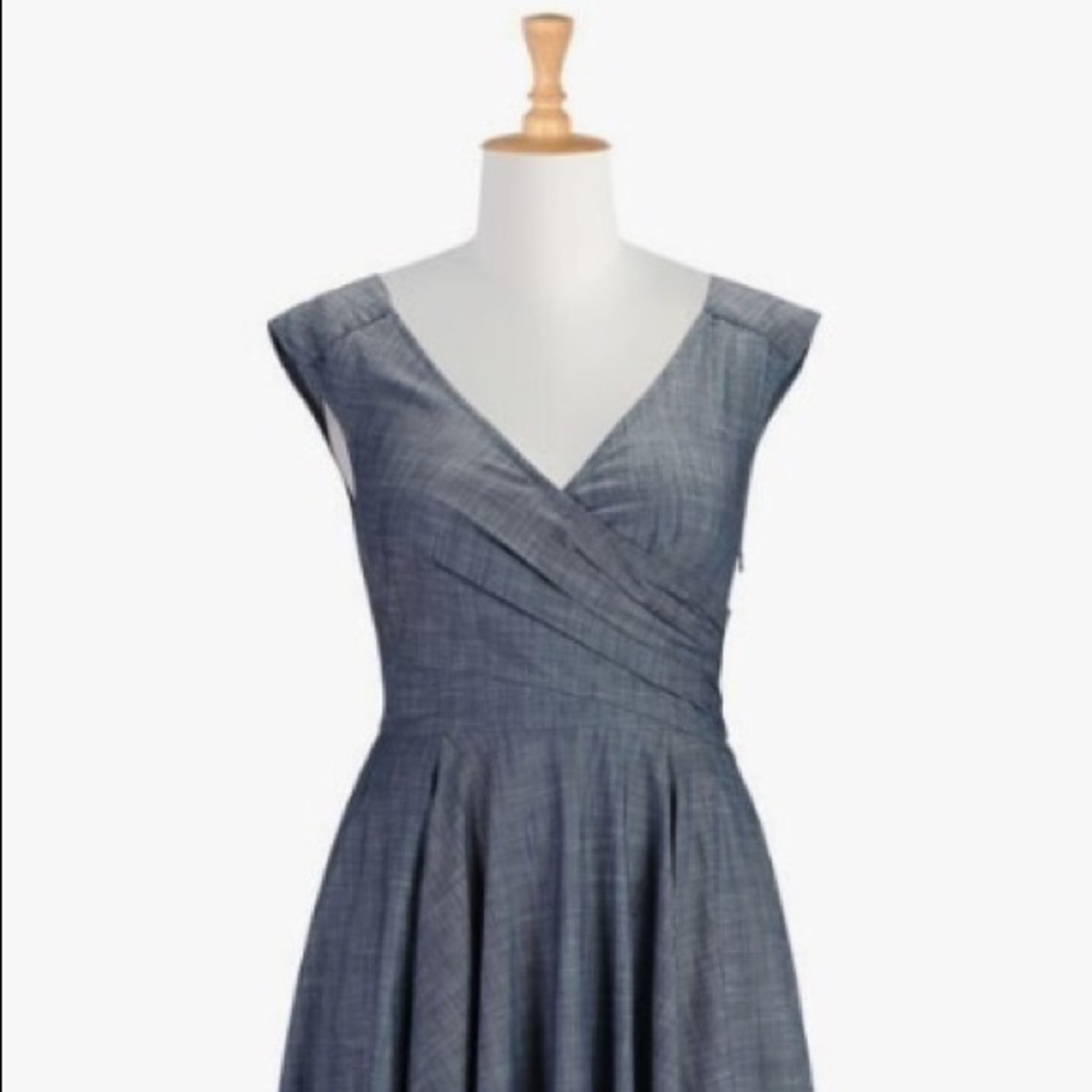 Eshakti Denim Dress Retro Style